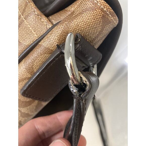 COACH F71102 BUSINESS HERITAGE STRIPE MAP PVC LEATHER BAG (ASIS) - Picture 5 of 16